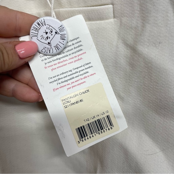 Sezane Chuck Trousers in Ecru - Picture 4 of 7